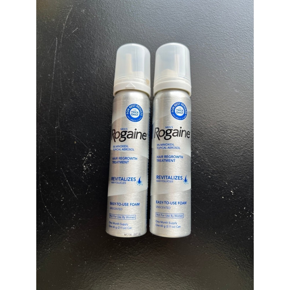 Rogaine Minoxidil Unscented Men's Hair Regrowth Foam, 2 MONTH Supply Exp 2019